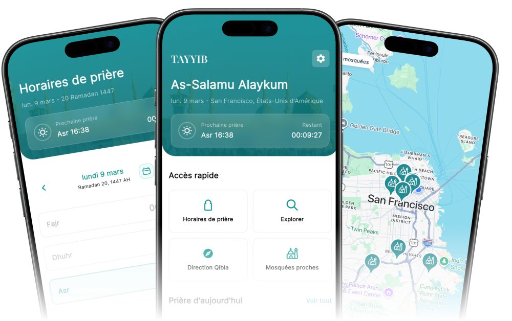 Tayib R Tayyib — Horaires de Prière, Qibla & Services Halal près de chez vous